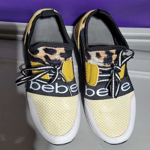 Bebe Women's Yellow and White Sneakers - Picture 1 of 3